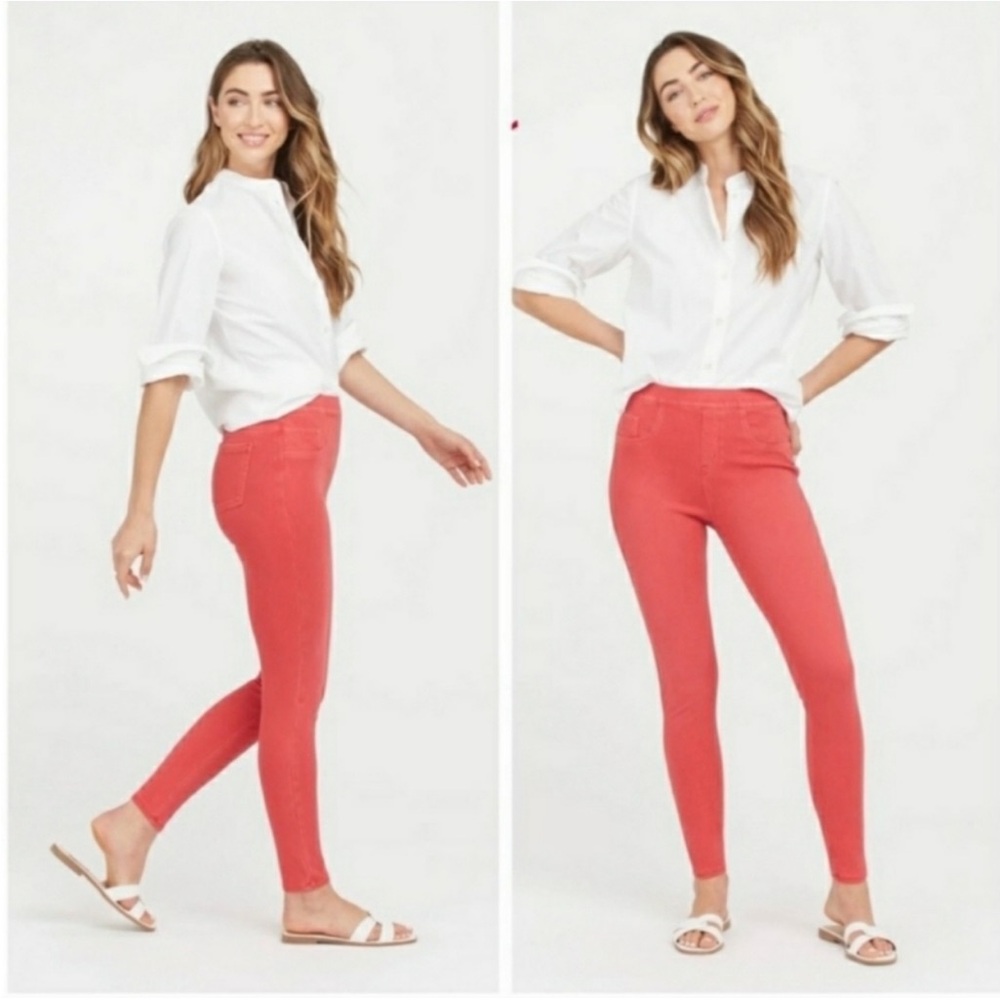 SPANX Nantucket Red‎ Jeanish Leggings Size Small